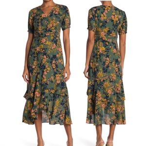 NWT NANETTE LEPORE Floral Puff Sleeve Wrap Dress